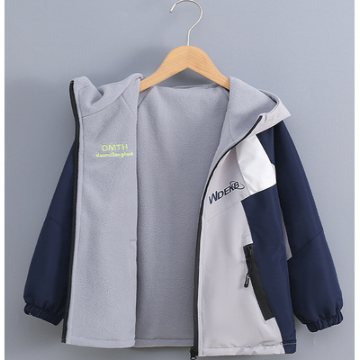 加绒双面穿外套儿童冲锋衣