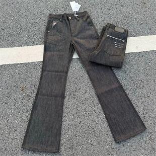 微喇堆积原创自主设计1021原牛裤黑四线窄幅赤耳原牛仔裤长裤子男