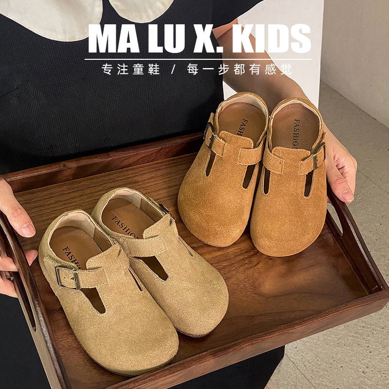 女童勃肯鞋2024新款春款真皮儿童小皮鞋公主软底宝宝男童豆豆鞋子