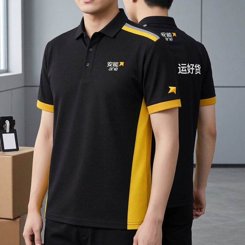 新款夏季安能快递物流定制POLO衫
