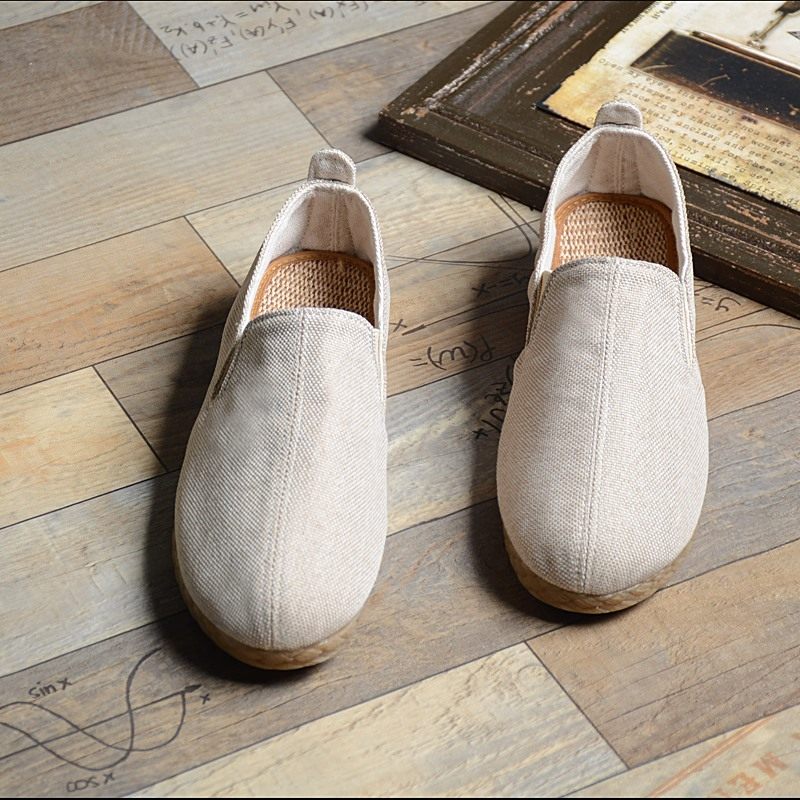 夏季中国风男鞋子棉麻亚麻布鞋复古民族风唐装汉服茶服禅修居士鞋