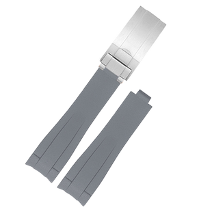 适配劳力士橡胶表带黑绿水鬼迪通拿胶带硅胶游艇日志弧口手表带20