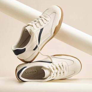 SENDA森达2026年春款专柜发货阿甘鞋德训鞋平底休闲小白女鞋4NRD6