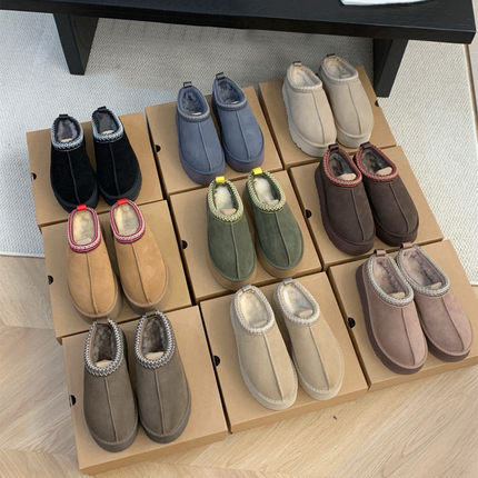 桑坡羊皮毛一体厚底民族风雪地靴女冬季保暖外穿包头拖鞋NUAΝUGG