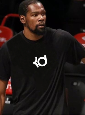 男子KD杜兰特训练透气运动休闲纯棉短袖T恤夏装篮球体育宽松半袖