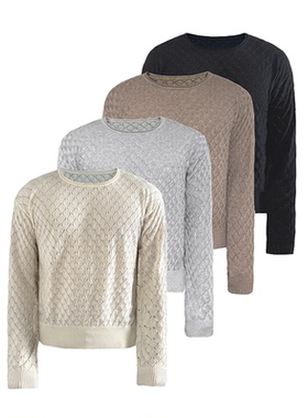 JCAESAR LONG SLEEVES 镂空菱形长袖 纱线混纺 肌理设计 多色