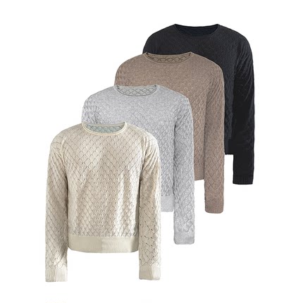 JCAESAR LONG SLEEVES 镂空菱形长袖 纱线混纺 肌理设计 多色