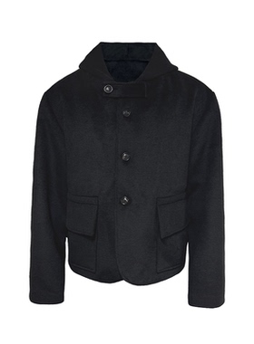 JCAESAR JACKET 连帽插袋毛呢夹克 89%羊毛 大翻袋插袋 微宽松