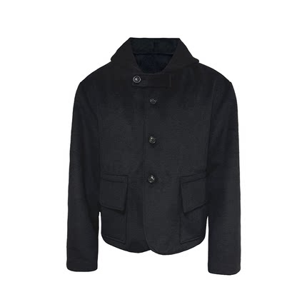 JCAESAR JACKET 连帽插袋毛呢夹克 89%羊毛 大翻袋插袋 微宽松