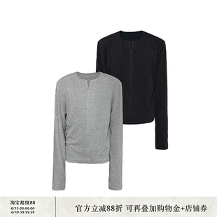 JCAESAR LONG SLEEVES隐形半开拉链长袖 优可丝混纺 圆领合体