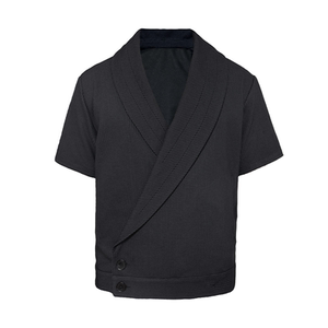 JCAESAR SHIRT青果领翻领短袖衬衫 格子提花面料 可立领 硬挺抗皱