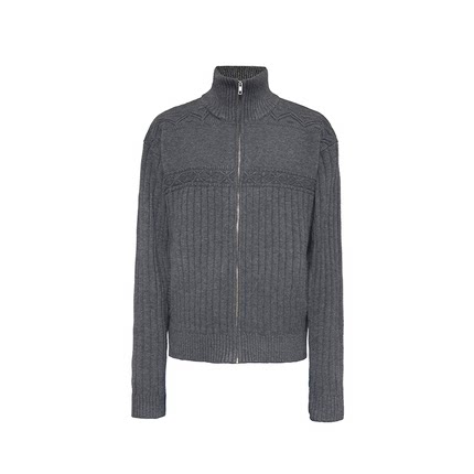 JCAESAR SWEATER 坑条提花毛衣 高克重混纺毛纱 横竖向提花肌理