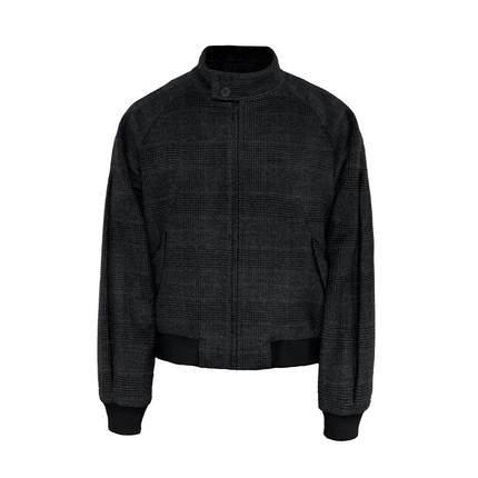 JCAESAR HARRINGTON JACKET 暗格纹哈灵顿羊毛夹克 49.7%羊毛