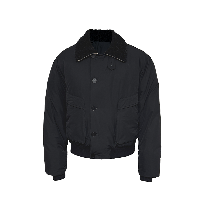 JCAESAR DOWN JACKET 毛领插袋纽扣羽绒夹克 90白鸭绒 保暖舒适