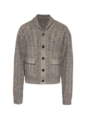 JCAESAR SWEATER青果领粗坑条毛衣开衫 高克重纱线 坑条肌理 合体