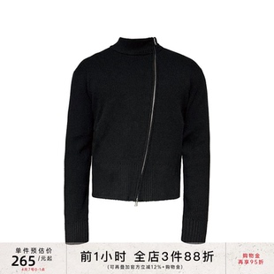 高弹包芯纱 JCAESAR ZIPPER SWEATER斜拉链毛衣 双开斜拉链 贯穿式