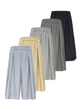 JCAESAR CAPRI PANTS 泡泡褶七分裤 小格纹 前打褶 舒适抗皱 多色