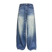 COATING DENIM 冰胶蓝色baggy牛仔裤 JCAESAR 自然猫须 复古做旧