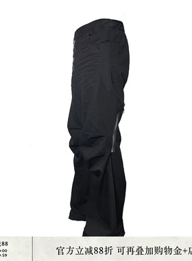 JCAESAR Bat Cargos 蝙蝠裤小众设计先锋微喇叭阔腿牛仔黑色长裤