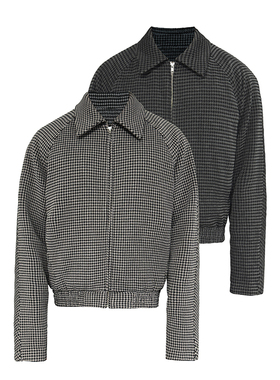 JCAESAR HOUNDSTOOTH 千鸟格夹克 弯弧式插肩结构线 提花肌理面料