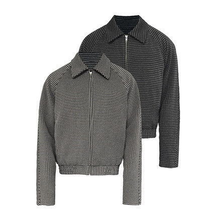 JCAESAR HOUNDSTOOTH 千鸟格夹克 弯弧式插肩结构线 提花肌理面料