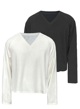 JCAESAR V-NECK SWEATER大V领长袖 美丽诺兰精天丝面料 日常慵懒