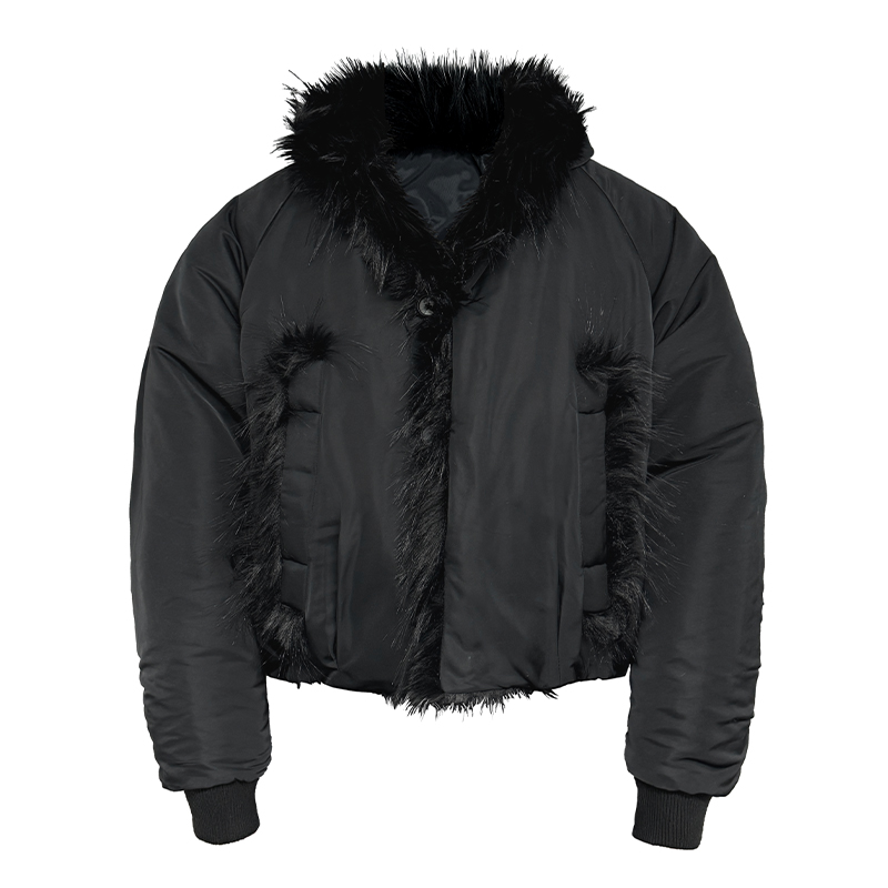 JCAESAR高蓬松廓形棉服狐狸毛领