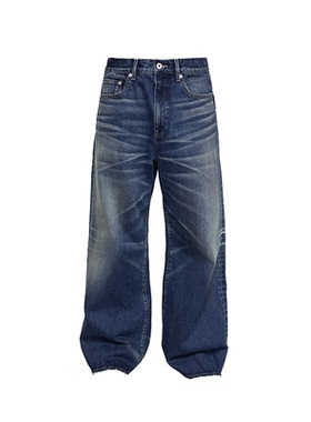 JCAESAR DENIMS 直筒水洗蓝牛 高盎司牛仔 硬挺 自然猫须 微宽松