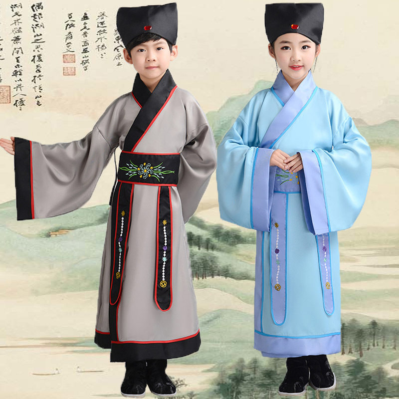 儿童书童表演服装男童古装汉服