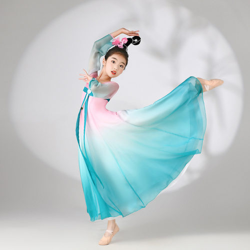 古典舞蹈儿童练功服女汉唐飘逸