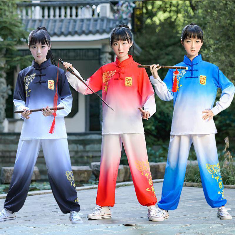 新款儿童武术表演服男女童太极中