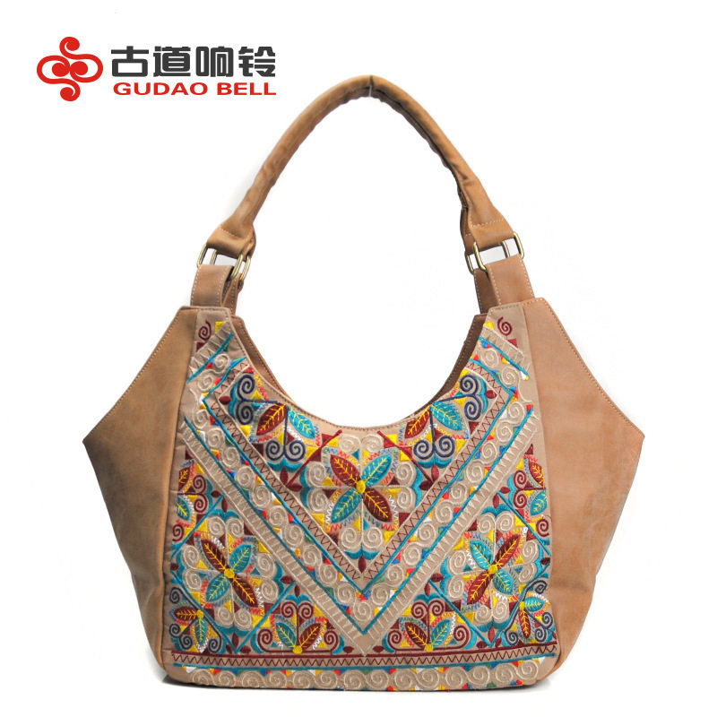 2026新品年民族风pu女式手提包曼谷包复古刺绣包包时尚休闲礼品