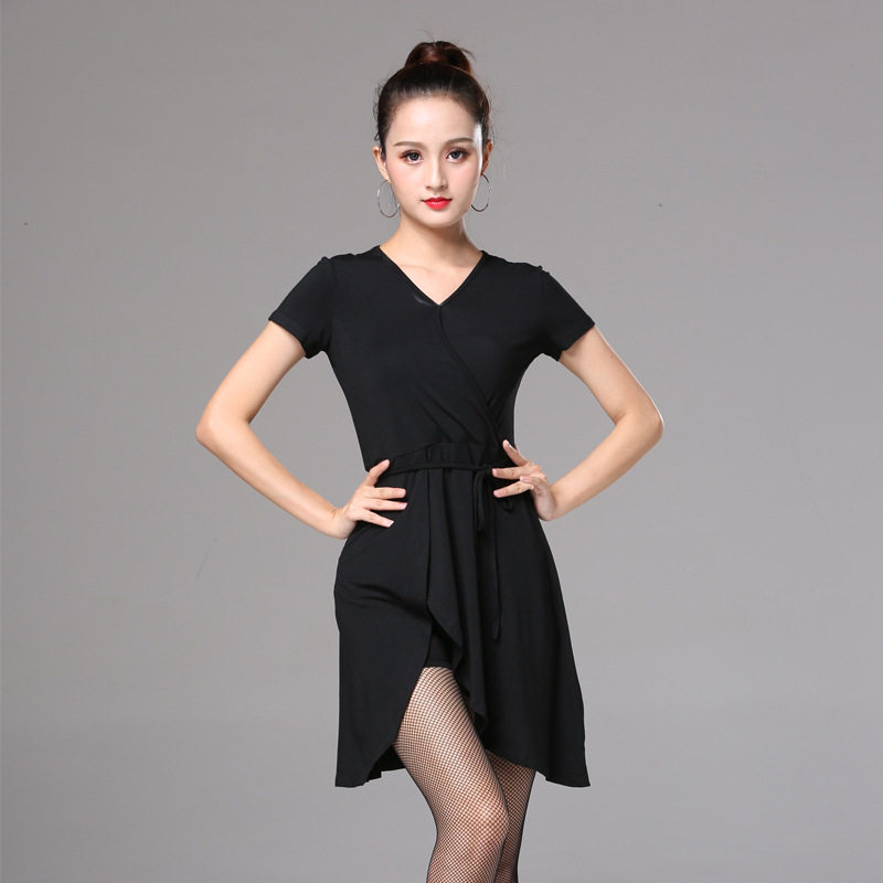 拉丁舞服装女成人新款拉丁训练服艺考舞蹈练功服拉丁舞连衣裙性感