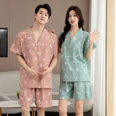 纯棉汗蒸服浴服女款胸部双层洗浴中心大码男士足浴按摩棉可爱