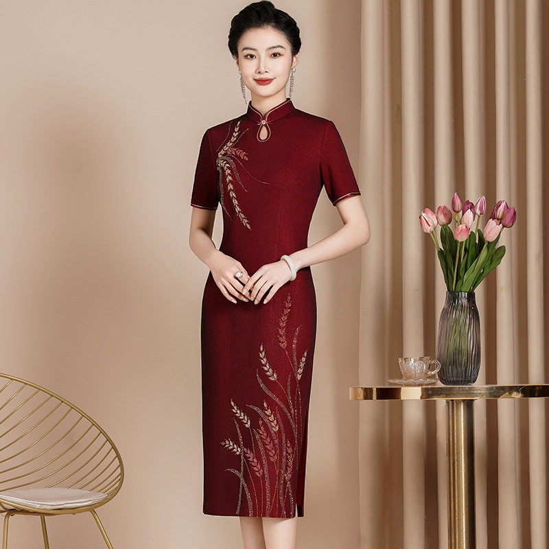 高端喜婆婆婚礼服年轻妈妈婚宴装气质旗袍儿女结婚春秋洋气高档