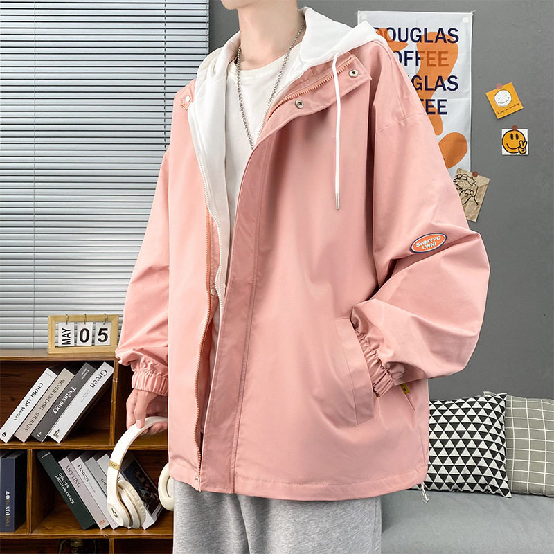 假两件外套男士2026春季ins潮港风衣服时尚外贸上衣情侣风衣夹克