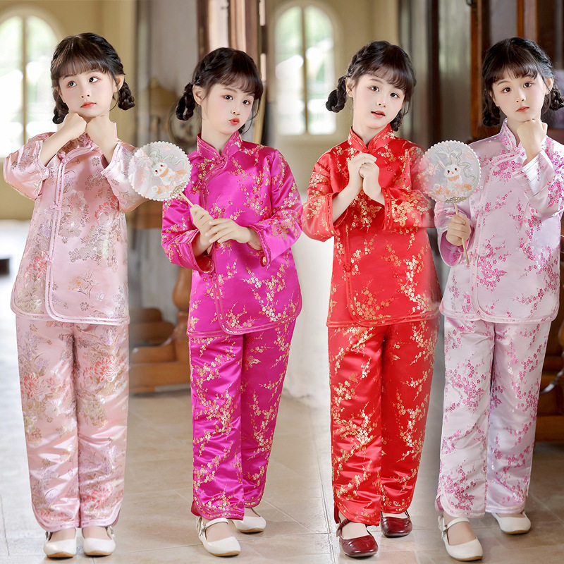 2026新款春夏秋儿童唐装复古套装中国风女童上衣裤子时尚休闲跨境