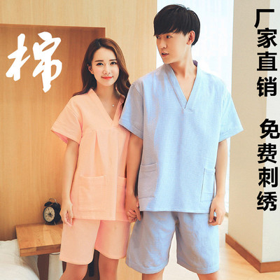 棉汗蒸服男女款厚料华夫格桑拿洗浴服套装情侣家居服睡衣酒店养生
