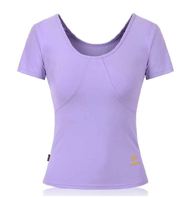 红舞鞋N毛布短袖上衣T恤现代舞瑜伽舞蹈练功服健美操女健身训练