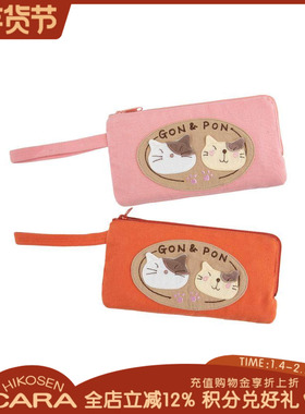 HIKOSEN CARA卡拉猫小Gon小Pon手拿零钱包卡包钥匙包可爱收纳小包