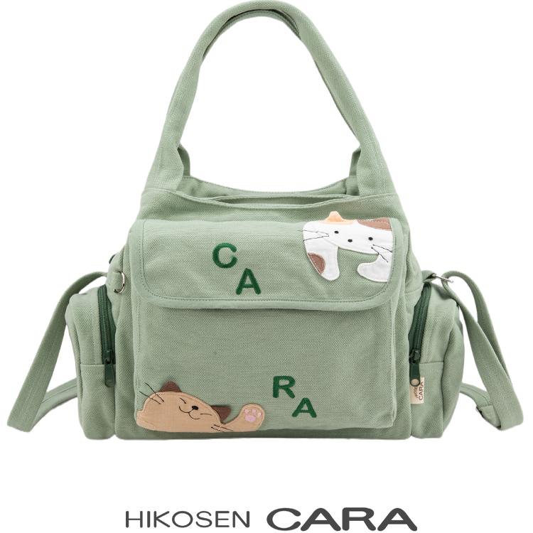 HIKOSEN CARA卡拉猫虎斑小三花单肩斜挎包日本潮牌可爱帆布女包包