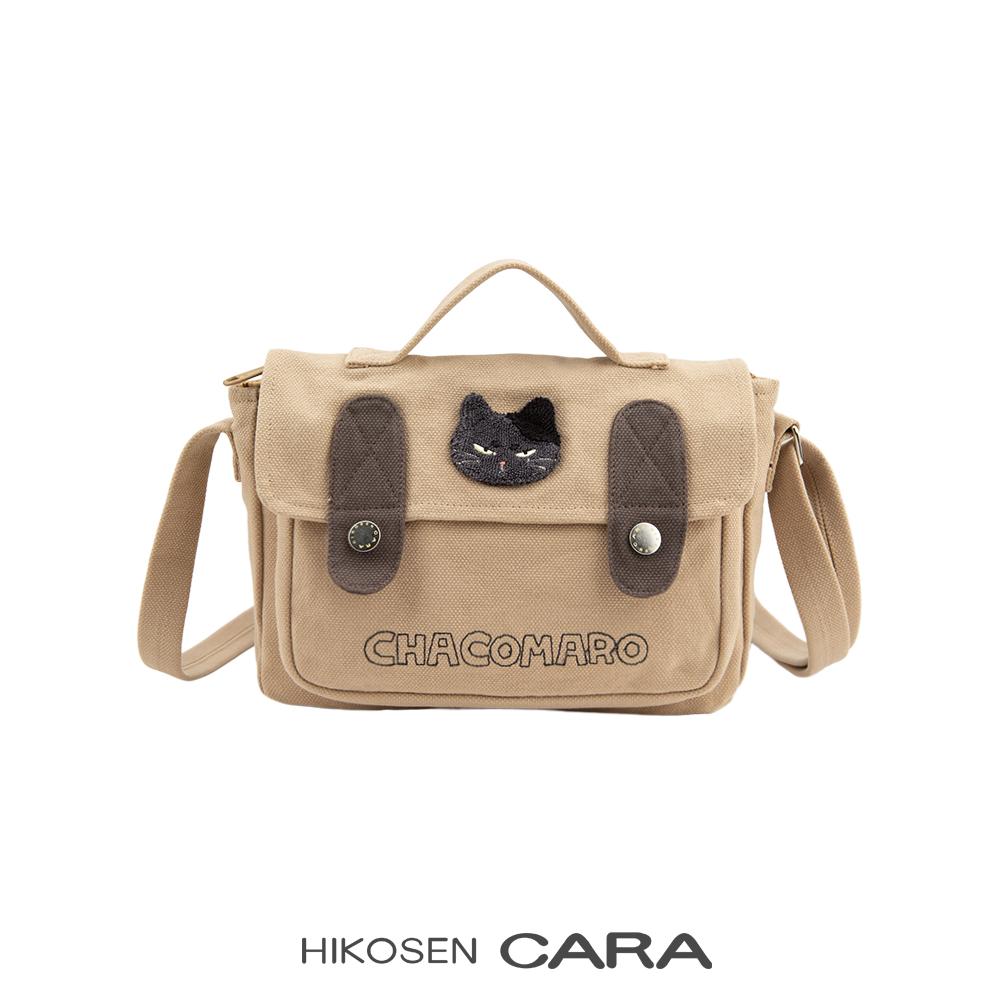 HIKOSEN CARA卡拉猫茶丸斜挎包日本原创设计可爱猫咪撞色女邮差包