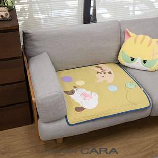HIKOSEN 通用防滑坐垫子可拆洗垫子 CARA卡拉猫虎斑猫猫沙发垫四季