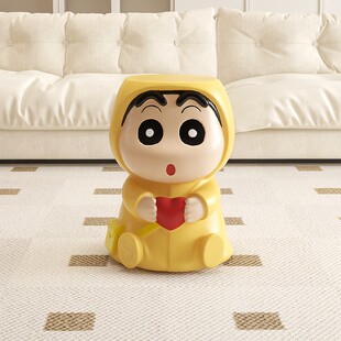 高级感蜡笔小新穿鞋凳矮凳家门口换鞋凳客厅沙发边几小型儿童轻奢