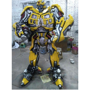 变形金刚机器人大黄蜂大型玻璃钢树脂雕塑.米落地摆件雕像