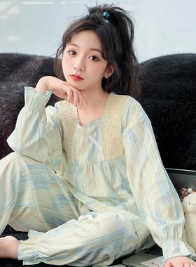 女童睡衣秋冬季德绒长袖家居服
