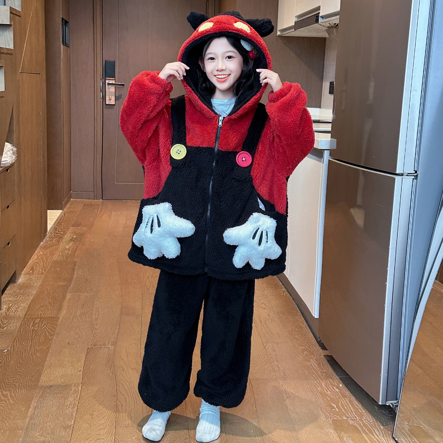 女童珊瑚绒睡衣冬季加绒加厚