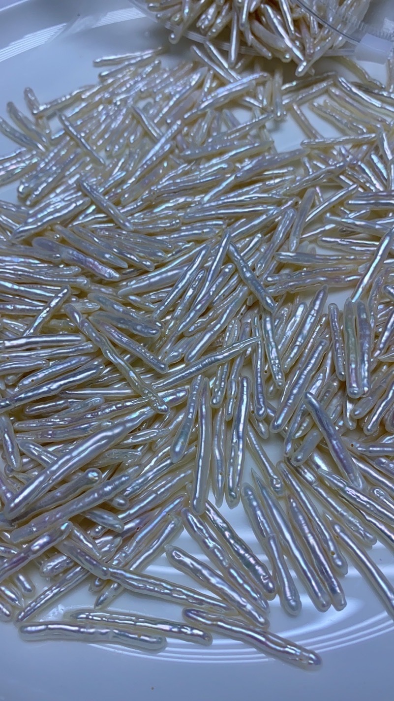 新货强光牙签珍珠散珠裸珠异形巴洛克珍珠饰品配饰手工DIY19孔