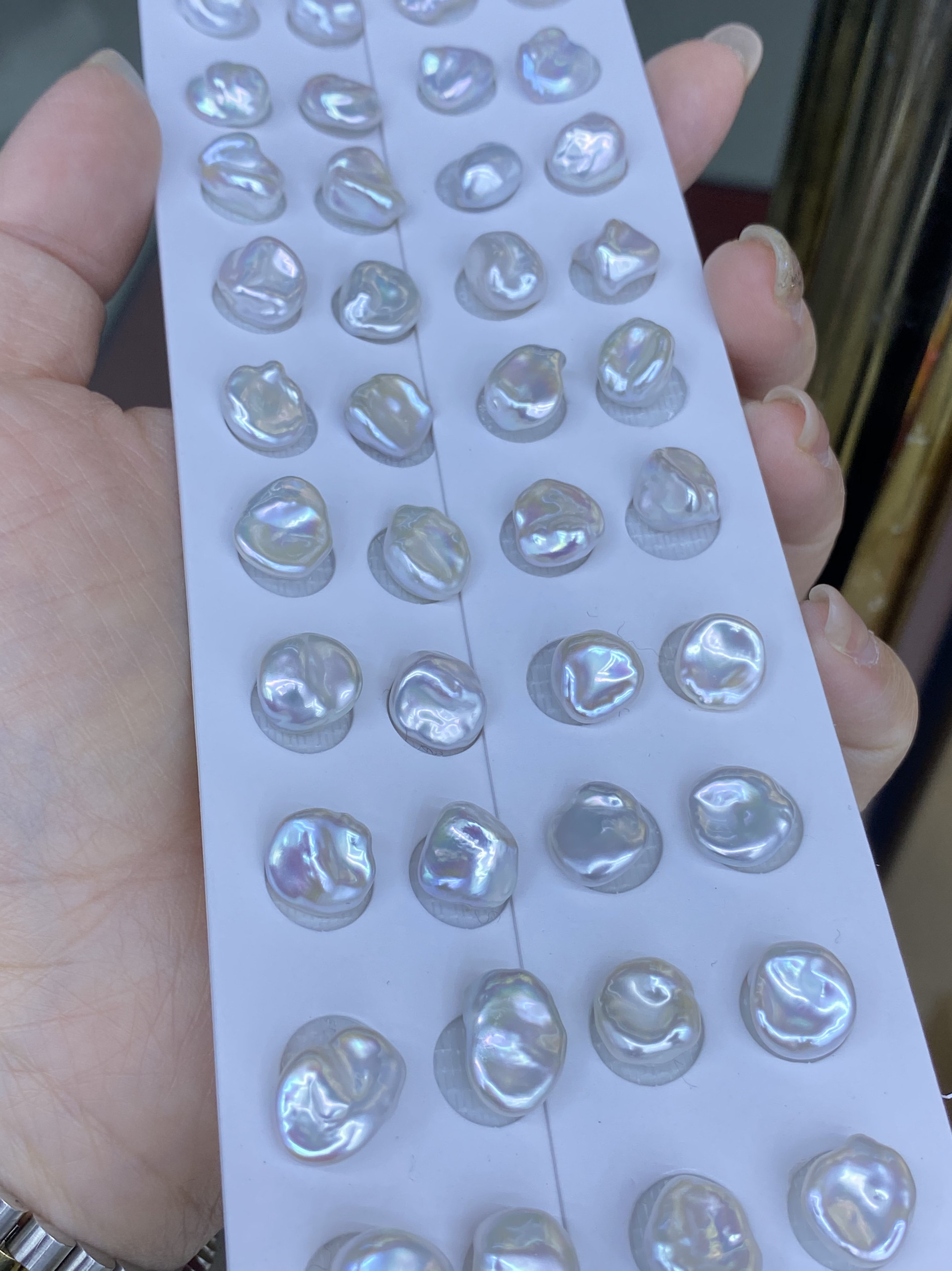 珍貅天然淡水珍珠碎银子耳钉珠9-10mm极光异形巴洛克keshi野生珠,珠宝/钻石/翡翠,耳饰,淘宝优惠券,粉丝福利购,淘宝优惠卷