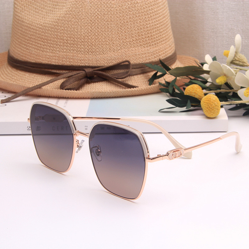 方脸女士太阳镜女款2024新款眼镜高级感偏光防紫外线UV400墨镜潮